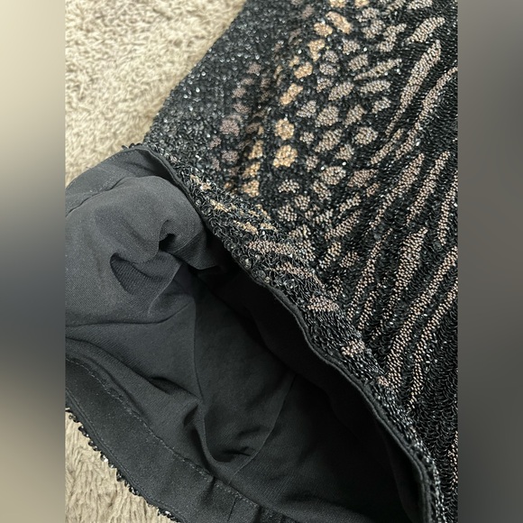 AllSaints Shia hand embellished, mixed metal and animal print mini dress size 10 - Picture 12 of 14